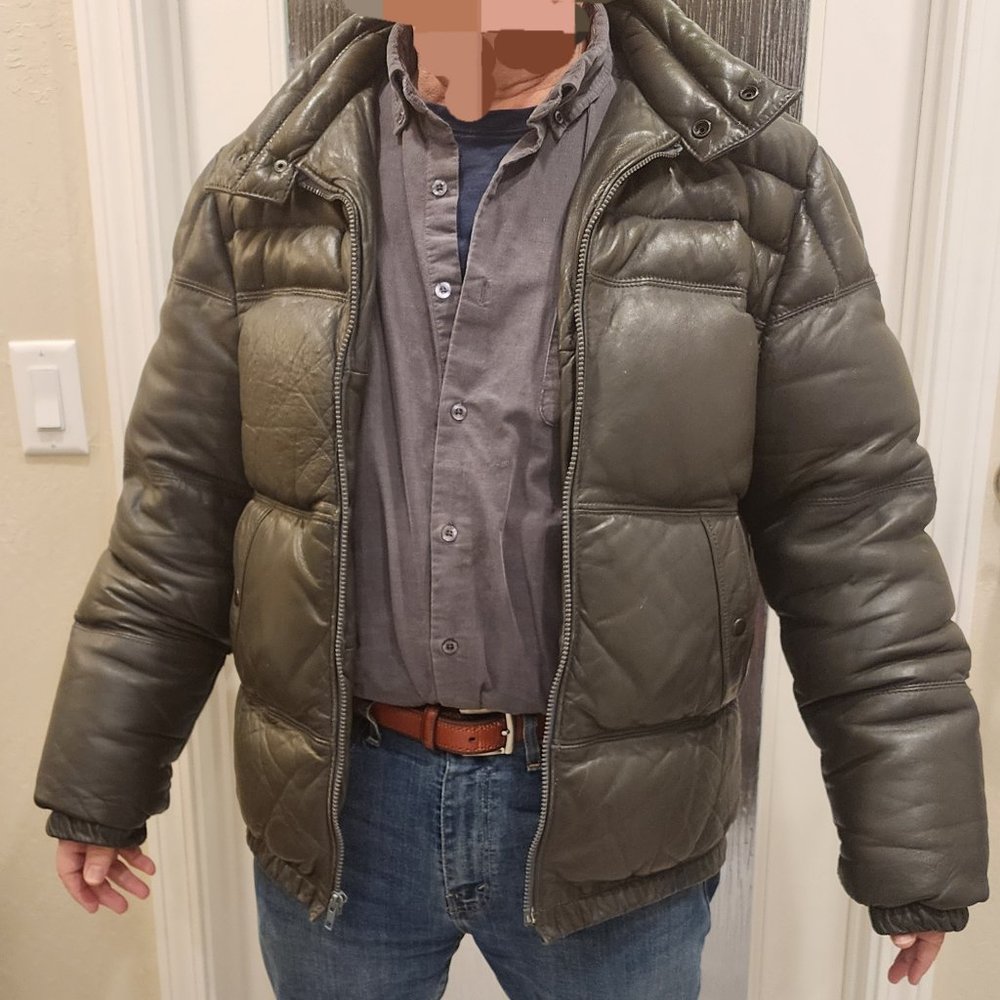 Phillip Monet Leather Down Jacket